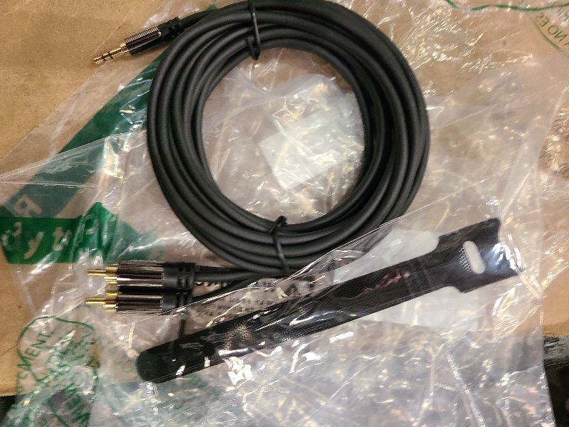 Photo 1 of 3.5mm to RCA Cable 15FT, 2 Male RCA to Aux Stereo Audio Adapter, Hi-Fi Sound Auxiliary Y Splitter Cord, Shielded 1/8 to 2RCA Cable for Headphone, MP3, Tablet, Speaker, HDTV, Phone and More