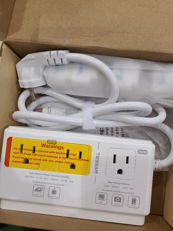 Photo 1 of 220V to 110V Voltage Converter, TESSAN Universal Travel Adapter with 4 USB Charger (1 USB C), 3 AC Sockets and EU/UK/AU/IT Plug Power Adaptor, Step Down Transformer Outlet Converters for International