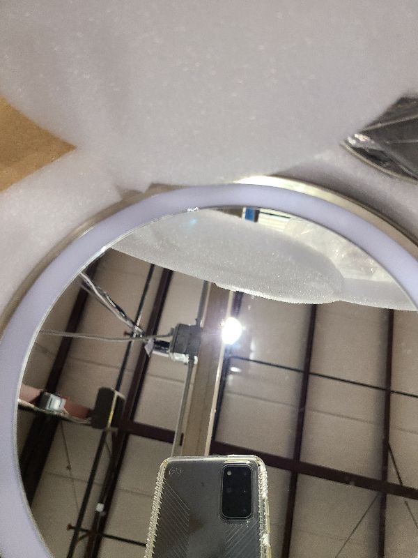 Photo 1 of 20x Magnifying Mirror with Light, Lighted Makeup Mirror with 3 Color Modes and Adjustable Brightness, Side Charging Port & SideTouch Sensor, 360° Rotation Double Sided Standing Mirror-Brushed Nickel