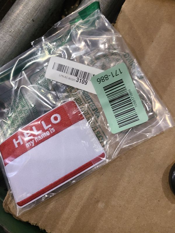 Photo 1 of 4" Hello My Name is Blank Name Tag Embroidered Iron on Patch