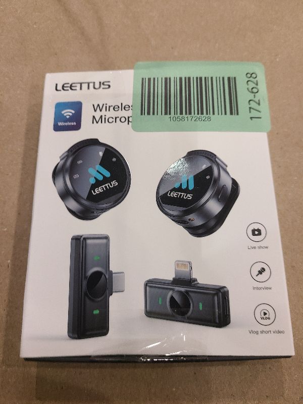 Photo 1 of 2 Pcs True Dual Receivers Mini Microphone for iPhone 7-16/Android/Tablet,Lavalier Wireless Microphones with DSP Noise Cancellation,Magnetic Clip,18H,Mic Mini for TikTok,Live Streaming,Interviews,Gifts