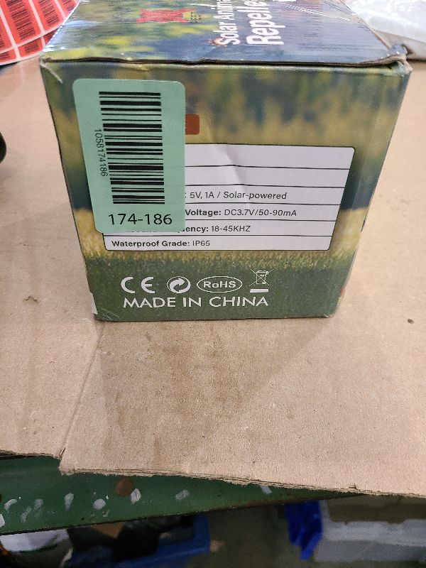 Photo 1 of 2 Packs Ultrasonic Animal Repeller Solar Powered, Cat Repellent Outdoor with Motion Sensor, Waterproof Deer Deterrent with LED Flash Light, Effective Repels Invasive Animal for Raccoon, Skunk, Dog