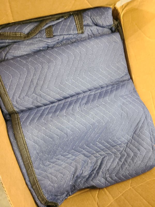 Photo 1 of 12 Moving Packing Blankets 80 x 72 Inches (35 lb/dz) Heavy Duty Moving Pads for Protecting Furniture Professional Quilted Shipping Furniture Pads (Dark Blue 12PCS)