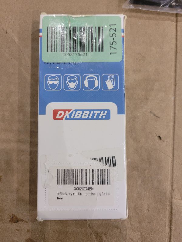 Photo 1 of 10-Piece Masonry Drill Bit Set for Concrete Tile Glass Ceramic Brick,1/8 to 1/2 Inch Drilling Bits with Triangle Handle,Tungsten Steel Alloy Tip.?Black?