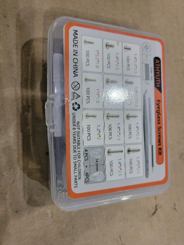 Photo 1 of 1100Pcs (11 Sizes) Micro Screw Kit Eyeglass Sunglass Repair Kit with Magnetic Phillips Screwdriver and Tweezers for Repairing Spectacles(Come with Nose Pads), Watches, Jewelry and Cell Phones