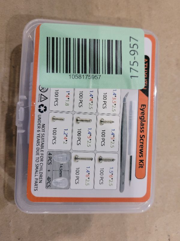 Photo 1 of 1100Pcs (11 Sizes) Micro Screw Kit Eyeglass Sunglass Repair Kit with Magnetic Phillips Screwdriver and Tweezers for Repairing Spectacles(Come with Nose Pads), Watches, Jewelry and Cell Phones