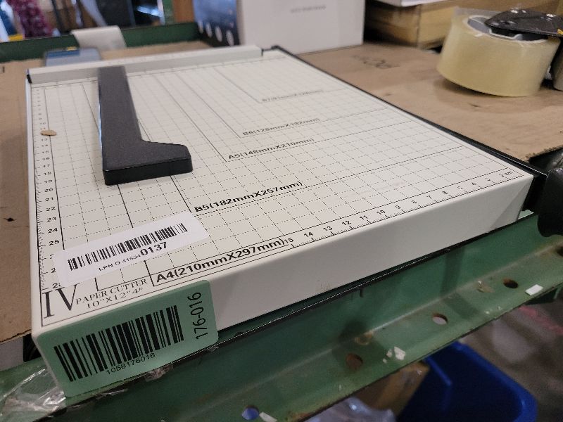 Photo 1 of 12" Guillotine Paper Cutter, Paper Cutter for Cardstock Heavy Duty 12 inch,Cut Cleanly and Quickly,12" Cut Length,10 Sheet Capacity. A4