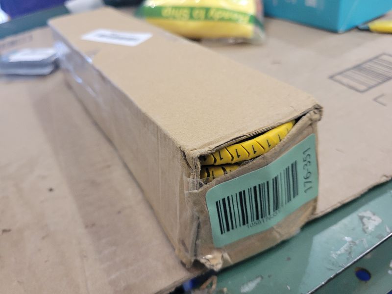 Photo 1 of 10 Rolls of 0-9 Number Tube,Yellow Flexible PVC Concave Cable Wire Markers Label Tag (6mm2)