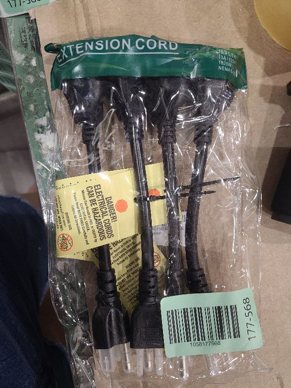 Photo 1 of [ETL Listed] Miady Short Power Extension Cord Outlet Saver, 16AWG/13A, 3 Prong (4 Pack, Black, 8 Inch)