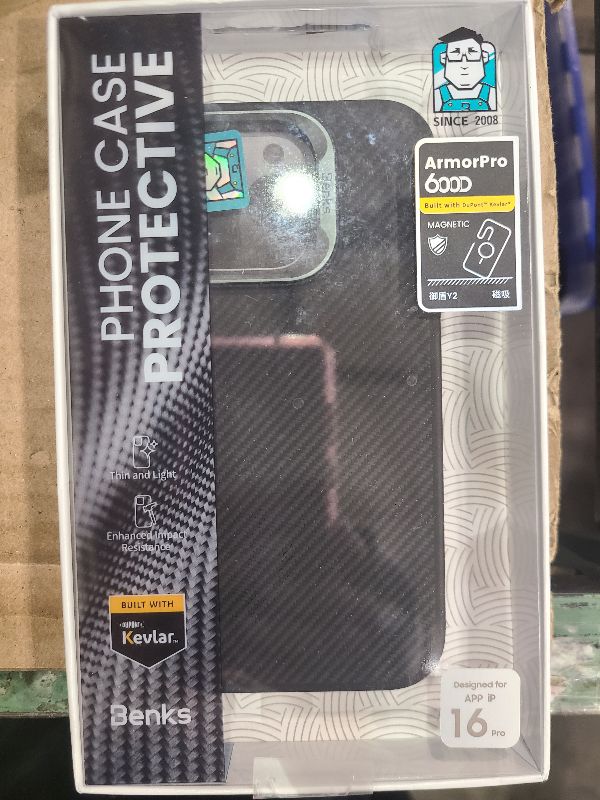 Photo 1 of BENKS ArmorPro Case for iPhone 16 Pro with Camera Control Button, [Compatible with Magsafe] Military Grade Protective Case Built with Dupont Kevlar 600D Aramid Fiber
