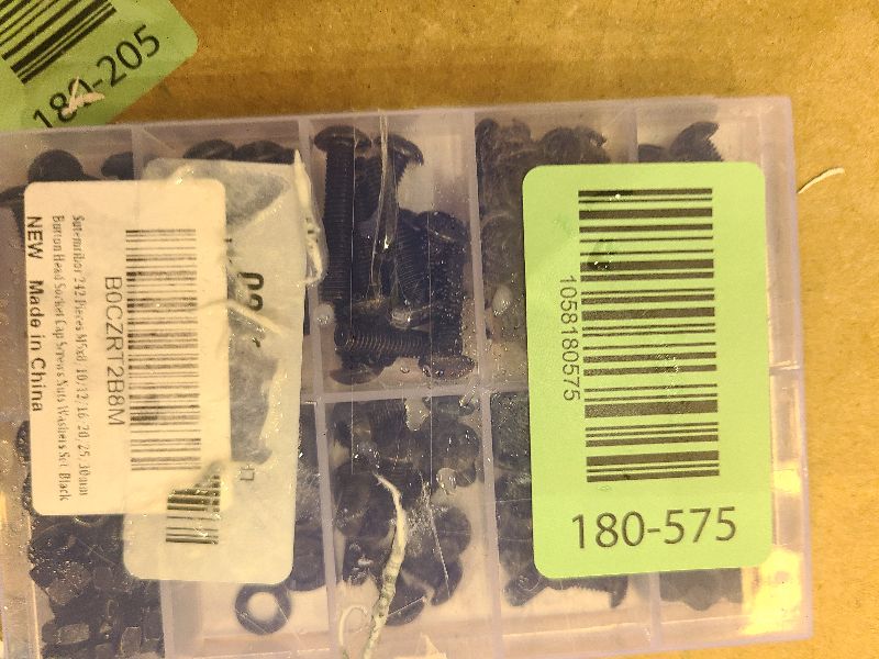 Photo 1 of 242 Pieces M5 Screws Nuts Washers Set Black, Sutemribor M5 x 8/10/12/16/20/25/30mm Button Head Socket Cap Screws Nuts Washers Assortment Kit, 10.9 Grade Alloy Steel, Fully Threaded