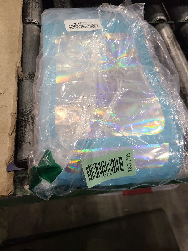 Photo 1 of 100 Pieces Smell Proof Mylar Bags- Resealable Holographic Packaging Pouch Bag with Clear Window for Food Storage Eyelash Jewelry Electronics Storage (Blue, 4 x 6 Inch)
