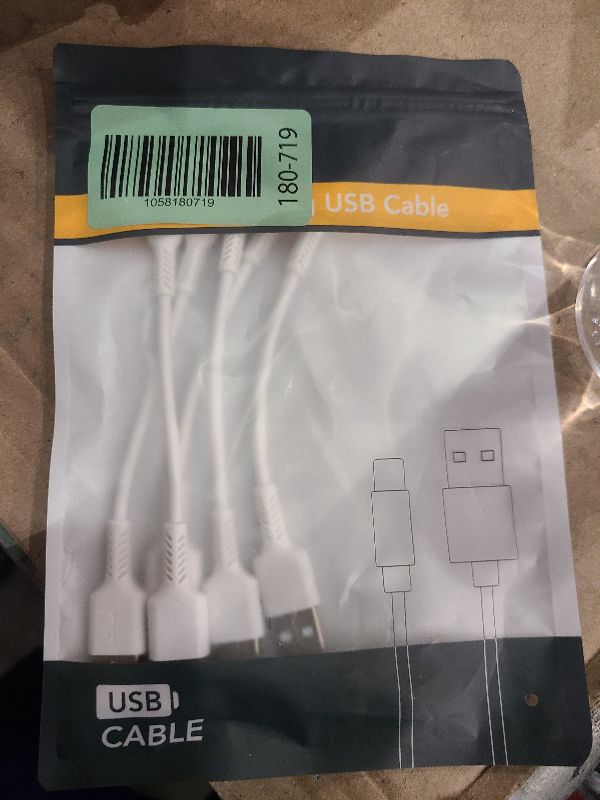 Photo 1 of 4 Inch USB C Cord Short 5 Pack Durable USB A to USB Type C Cable Fast Charging for Charging Station Compatible with Samsung Galaxy Note 10 20 S10 S20 A20 Plus LG (White)