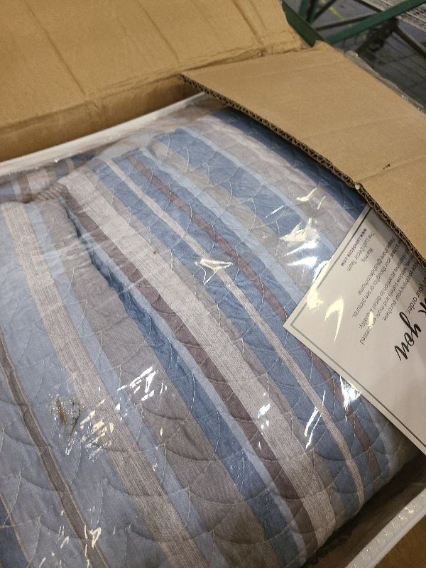 Photo 1 of 3pc Bohemian Stripe Reversible Oversized Quilt Bedding Set - Lush Décor