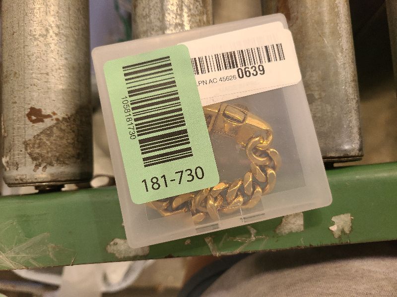 Photo 1 of 18K Gold Plated Stainless Steel Dog Collar with Safety Lock 15MM Heavy-Duty Cuban Link for Small, Medium & Large Dogs