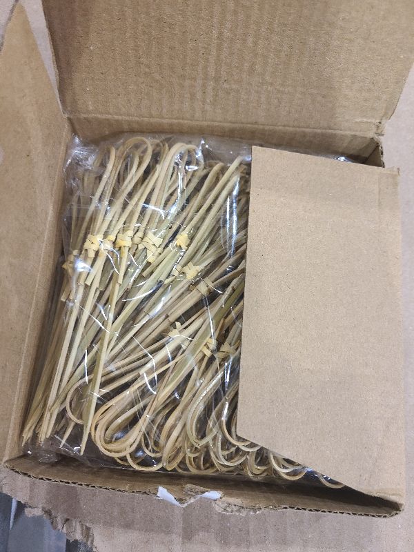 Photo 1 of 100 Pieces Bamboo Cocktail Picks, Heart Shaped Bamboo Sticks, Skewers for Appetizers, Charcuterie Accessories, Toothpicks for Appetizers Picks, 4.7 Inch Cocktail Toothpicks - Cyan