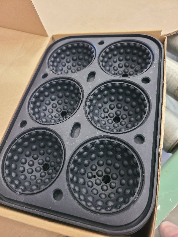 Photo 1 of 2 Pack Golf Ball Ice Cube Mold 2.1 Inch Large Golf Ball Silicone Ice Molds Fun Shapes Craft Sphere Ice Molds Novelty Christmas Gifts for Men Women Cocktails, Bourbon, Brandy, Whiskey (2, Golf Ball)