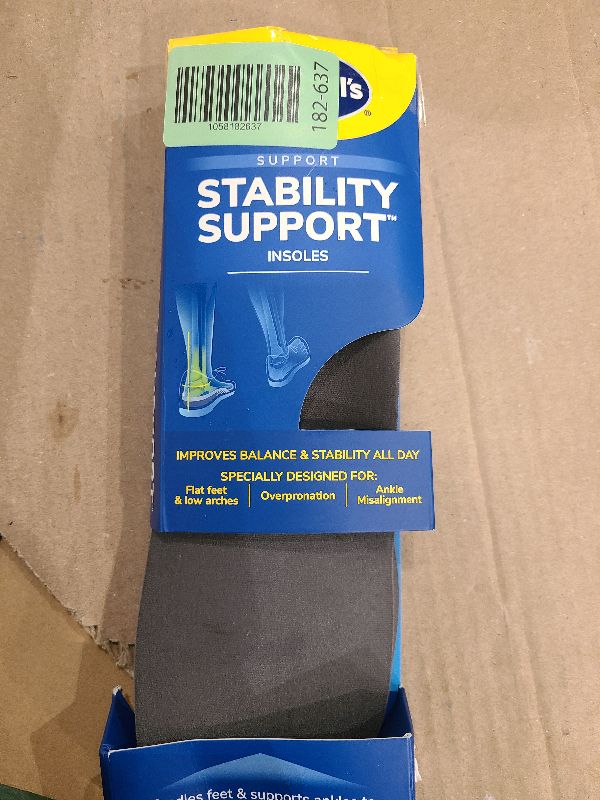 Photo 1 of ?Dr. Scholl's Stability Support Insoles, Flat Feet & Overpronation Low Arch Support, Improves Balance & Stability, Motion Control, Trim Inserts to Fit Shoes, Women's Size 6-10