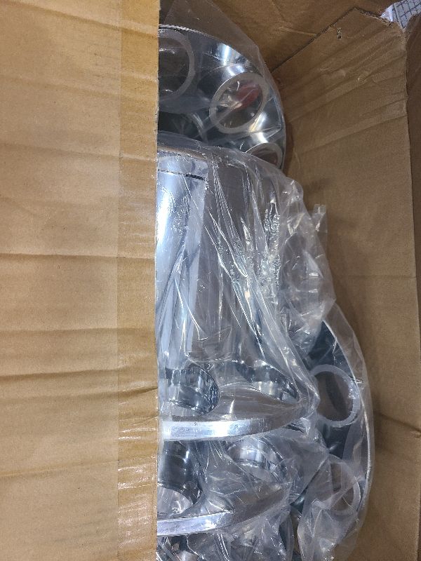 Photo 1 of GENRICS Chrome Front and Rear Hub Cover Wheel Axle Cover Center Caps Kit with 33mm Lug Nut Covers Replacement for 20 in & 22.5 in & 24.5 in Semi Truck Wheels