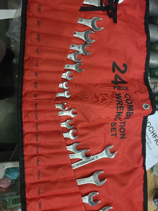 Photo 1 of 24-Piece All-Purpose Master Combination Wrench Set with Roll-up Pouch | SAE 1/4” to 1”, Metric 8mm to 24mm | Perfect for General Household, Garage, Auto Repairs, Car, Truck, Boat, and Travel Emergency