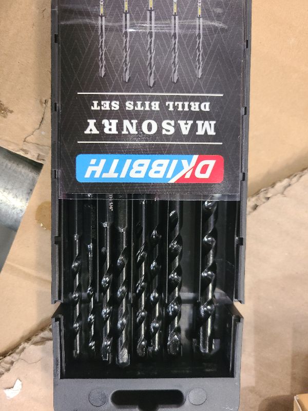 Photo 1 of 10 Piece Masonry Drill Bits for Tile Glass Ceramic Wall Brick Stone Soft-Metal Wood, Concrete Drill Bit Set,Carbide Tungsten Steel Alloy