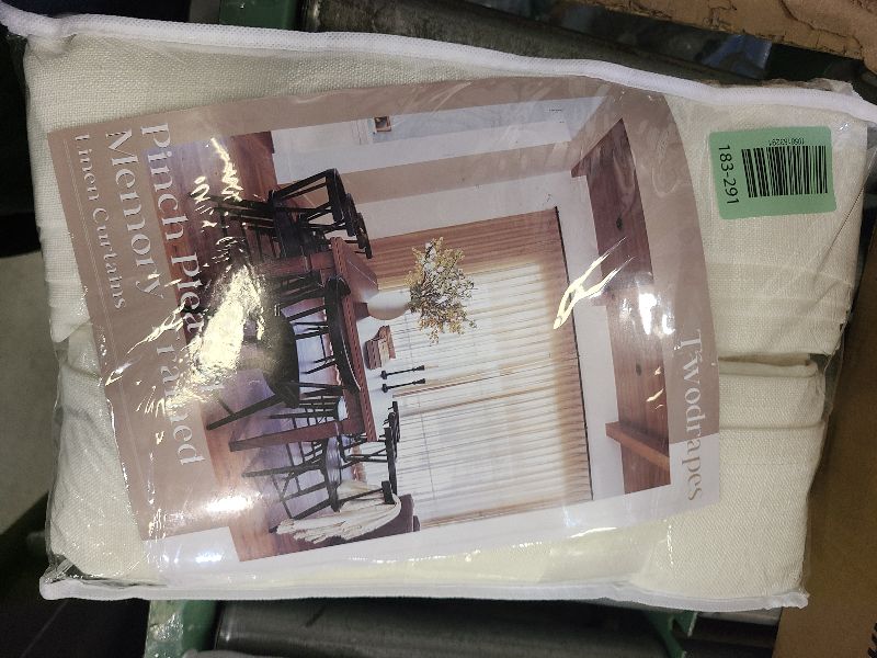 Photo 1 of 102 Inch Long Curtains Pinch Pleat Linen Curtains for Living Room Bedroom 2 Panels Natural Cream Light Filtering Privacy Neutral 102 Inch Pleated Drapes Hooks Rings Back Tab for Window Sliding Door