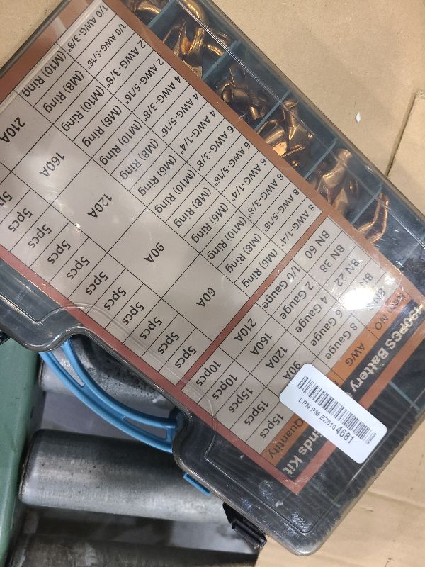Photo 1 of 130PCS Battery Cable Ends Kit,Heavy Duty Copper Wire Lugs Ring Terminals AWG8 6 4 2 1/0,BN8-BN60 Non Insulated Butt Connectors Kits with 130PCS 3:1 Heat Shrink Tubing