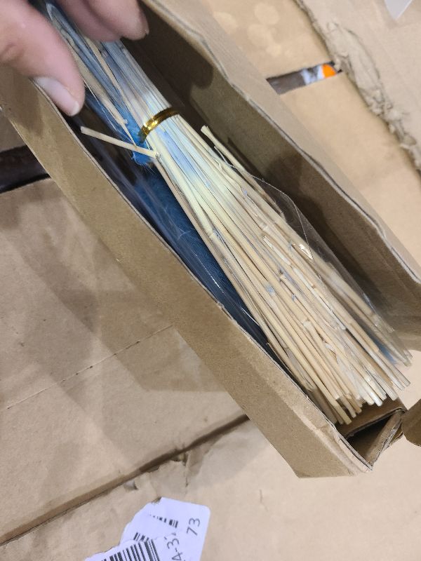 Photo 1 of 120 PCS Blue Dried Pampas Grass Decor, 17-inch Pompas Floral, Dry Flowers for Decoration, Pampas Grass in Bulk Tall, Blue Bunny Tails Dried Flowers for Boho Wedding Decor