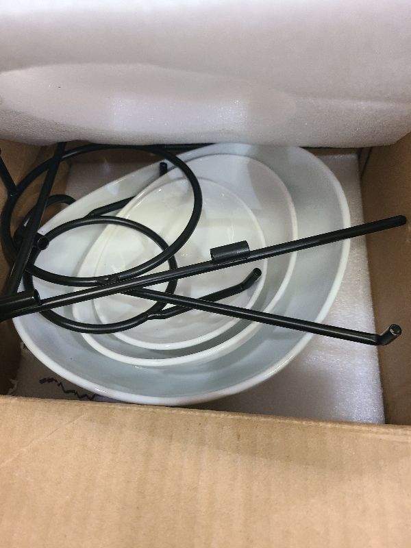 Photo 1 of 3 Tier Serving Tray, Chip and Dip Serving Set Oval Serving Bowl Set Serving Dish for Entertaining, Halloween, Thanksgiving, Christmas, Dessert, Appetizer, Candy, Vegetable, Black