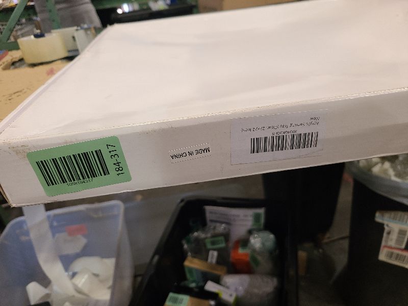 Photo 1 of 22×22 inches Oversized Clear Acrylic Ottoman Tray Extra Large Decorative Tray Spill-Proof Serving Trays with Handles King-Size Safe Edge Organizer for Coffee Table Countertop Breakfast