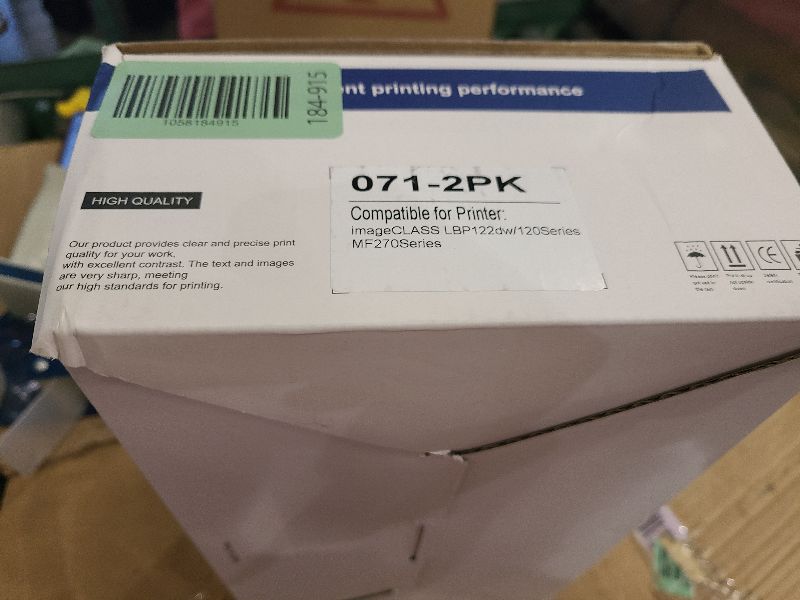 Photo 1 of 071 High-Yield Black Toner Cartridge 2-Pack Replacement for Canon 071 Toner Cartridge 5646C001 for imageCLASS LBP122dw, LBP122, LBP120, MF270, Mf272dw, Mf273dw, Mf275dw Series Printer