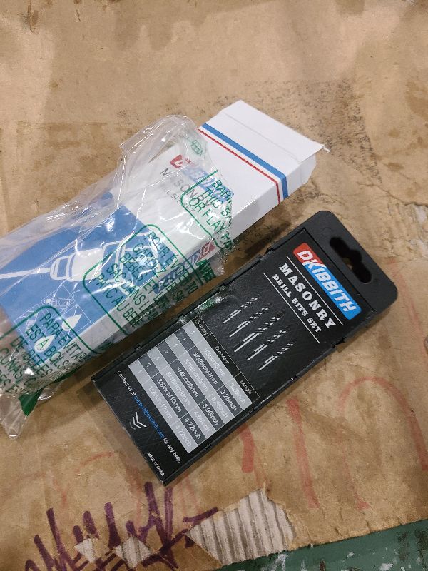 Photo 1 of 10-Piece Masonry Drill Bit Set for Concrete Tile Glass Ceramic Brick,1/8 to 1/2 Inch Drilling Bits with Triangle Handle,Tungsten Steel Alloy Tip.?Black?