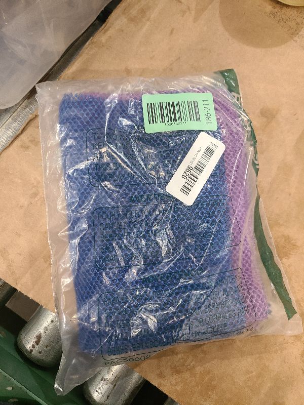 Photo 1 of 2 Pieces African Net Sponge, Long African Exfoliating Net, Net Bath Sponge Shower Body Scrubber Back Scrubber Skin Smoother, Stretches to Approximately 63" (Blue&Purple)