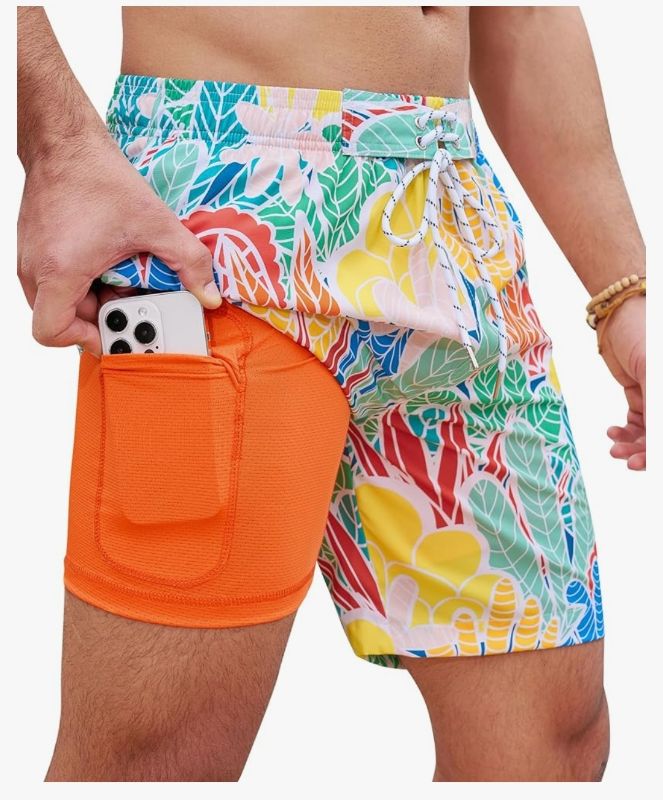 Photo 1 of 7inch Compression Swim Trunks: Mens Stretchy Quick Dry Comfort Soft Drawstring Zipper Pockets Beach Pool