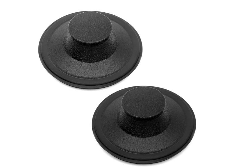 Photo 1 of 2 Pack) Exact Replacement for InSinkErator STP-PL/STPPL Black Rubber Sink Stopper for Garbage Disposal – Compatible with Standard 3-1/2" Drains from Kohler, Waste King, Whirlpool, and More