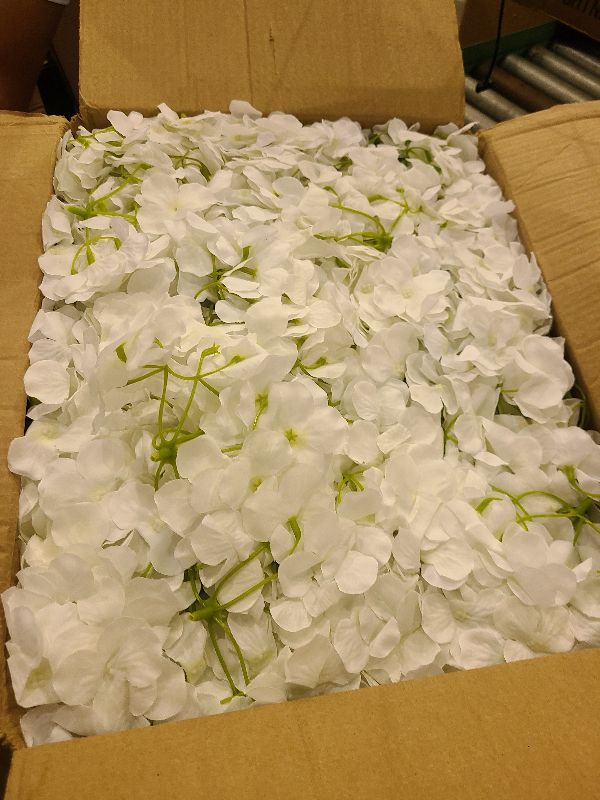Photo 1 of 10 Pack Artificial Flower Wall Panels 24" x 16" Flower Wall Mat Romantic Silk Rose Flower Panels for Wedding Party Home DIY Wall Panels Cover Backdrop Decoration (White, 10 pcs/Set)
