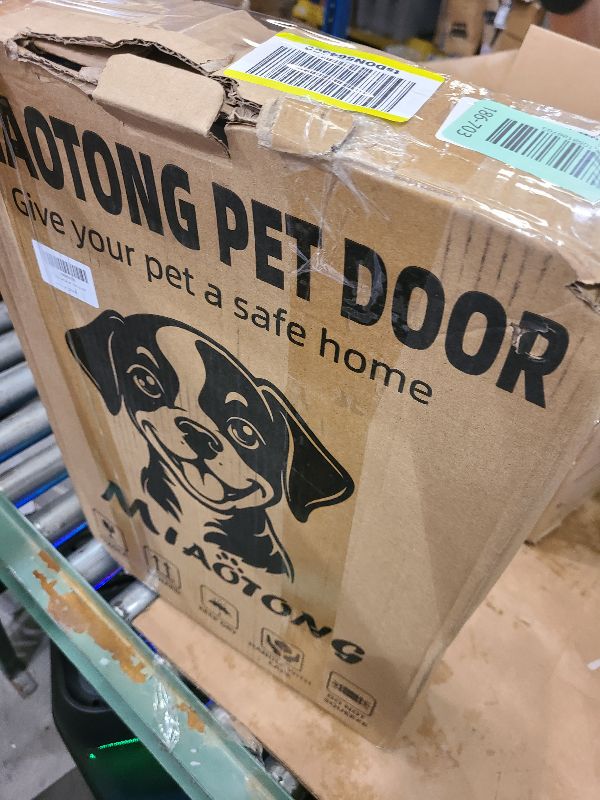Photo 1 of 3-Flap Steel Large Dog Door for Exterior Doors with Sliding Lock Panel, Energy-Efficient Insulated Pet Door, Extreme Weather Doggy Door with Telescoping Tunnel, Never Rust?Pets Up to 100 Lb?