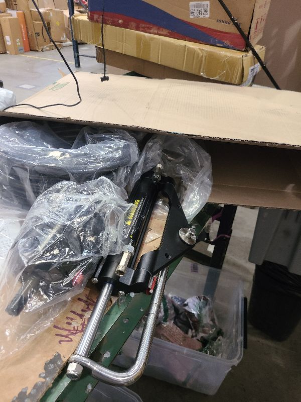 Photo 1 of 150HP Hydraulic Outboard Steering Kit Boat Marine System for Single Station, Single-Engine use Built-in Two-Way Lock Cylinder, 150HP Pump and 26ft High-Strength Nylon Hose
