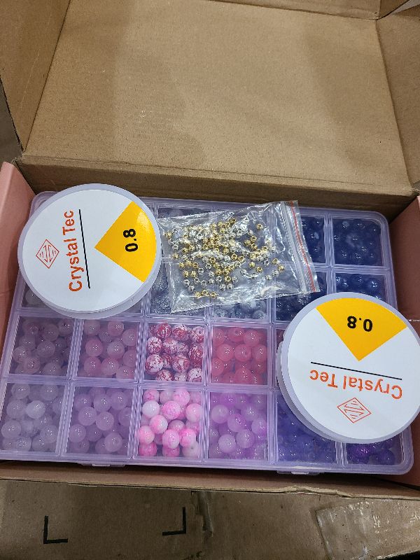 Photo 1 of 2080Pcs 8mm Glass Beads for Jewelry Making, 72 Colors Crystal Beads Bracelet Making Kit, Round Glass Beads for Bracelets and DIY Crafts, Solid, Crackle and Marble Colors, 3 Box