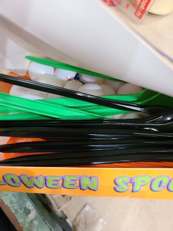 Photo 1 of 24 Packs Halloween Game Eyeball Spoon Relay Race Toy Set- Indoor Outdoor Party Supplies Decorations