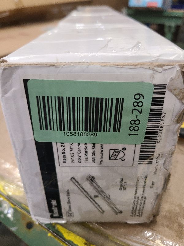 Photo 1 of 24 inch Linear Shower Drain with Tile Insert Grate Cover, Brushed 304 Stainless Steel Bonding Flange Linear Drain, Low Profile Linear Shower Drain with Hair Strainer