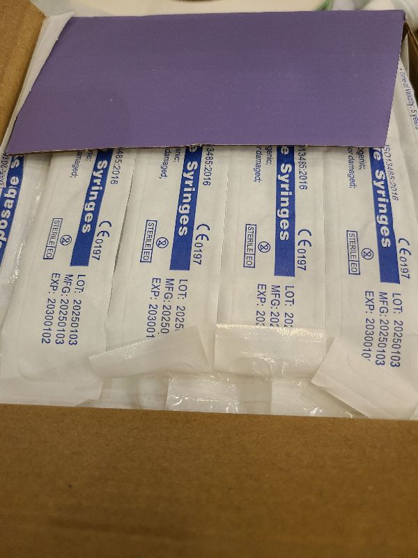 Photo 1 of 150 Pcs 1ml Syringes with Caps Oral Dispenser Individually Sterile Warpped for Medicine Dropper, Colostrum Collect Feeding Pets, Liquid