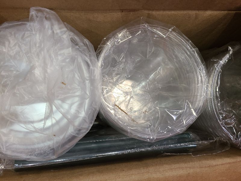 Photo 1 of [100 SETS] 12 oz Clear Plastic Cups with Lids and STRAWS, Disposable Iced Coffee cups with lids, Clear Cups with Lids for Cold Drinks, Iced Tea, Milkshakes, Smoothies