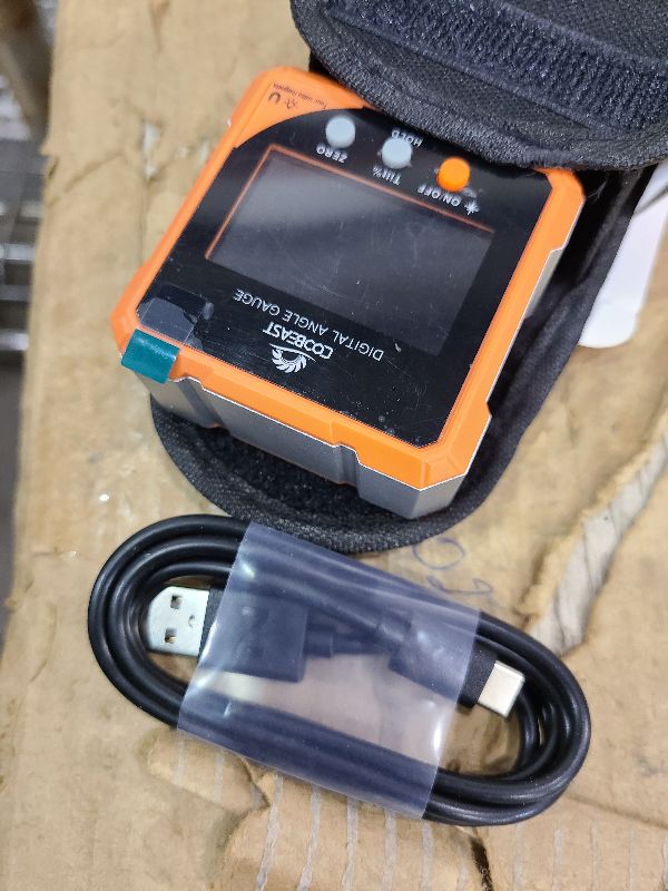 Photo 1 of Coobeast Digital Angle Finder Magnetic, Rechargeable Digital Angle Gauge, Mini Protractor Angle Finder Measuring Tool for Woodworking Tablesaw(Laser Level is Class II, Output<5mW), Gift for Men