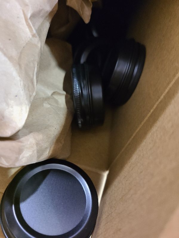 Photo 1 of 200 Pack Metal Tins Aluminum Containers with Lids Screw Top Round Tin Cans for Cosmetic Lip Balm DIY Salves Candles Wax with 5 Markers 10 Sheets Label Stickers (1 oz, Black)