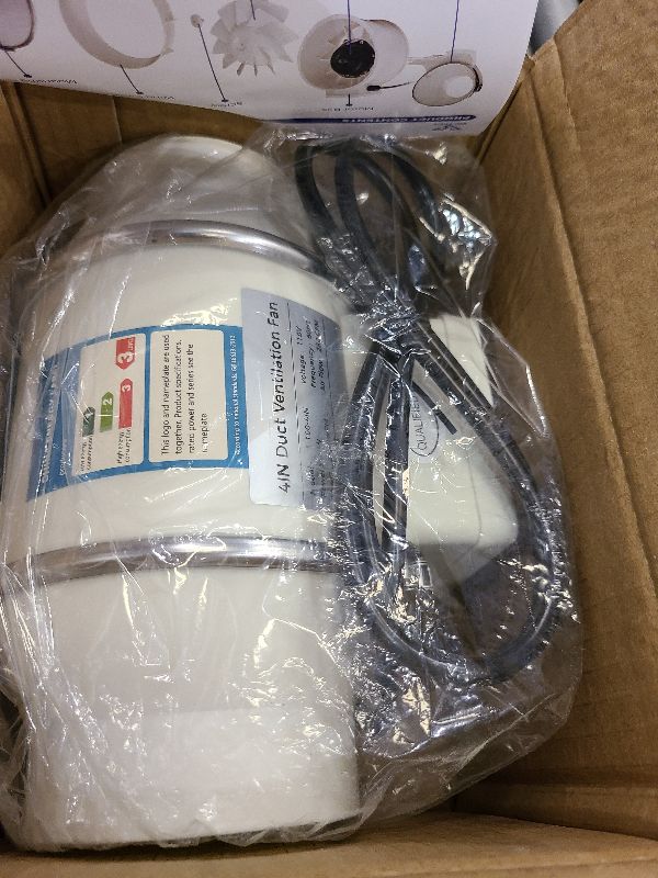 Photo 1 of Voltset 4 Inch Duct Fan, Inline Ventilation Exhaust Fan, 280 CFM Duct Intake High Efficiency Air Fan for Vent Bathroom, Kitchen, Grow Tent, Hydroponics, 3D Printer