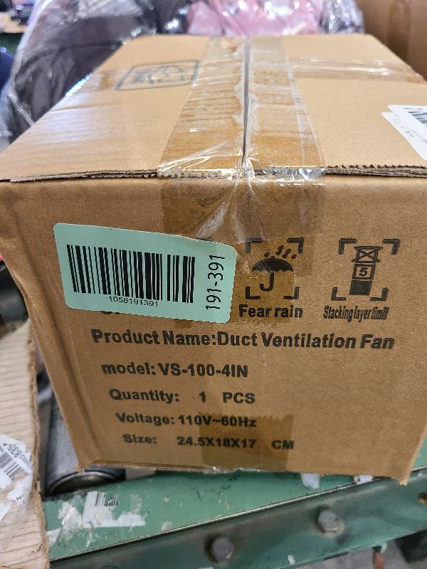 Photo 1 of Voltset 4 Inch Duct Fan, Inline Ventilation Exhaust Fan, 280 CFM Duct Intake High Efficiency Air Fan for Vent Bathroom, Kitchen, Grow Tent, Hydroponics, 3D Printer