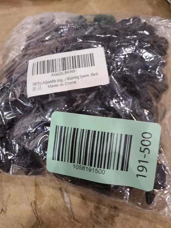 Photo 1 of 100 Pcs Adjustable Irrigation Drippers Sprinklers 1/4 Inch Emitter Dripper Micro Drip Irrigation Sprinklers for Watering System, Black.