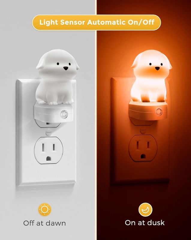 Photo 1 of (287)
L LOHAS LED Plug in Night Light for Kids, 3D Cute Puppy Night Lights with Dusk to Dawn Sensor, RGB+Soft White 3000K Dog Night Light, Christmas Birthday Gift Nightlight for Kids, Room Decor