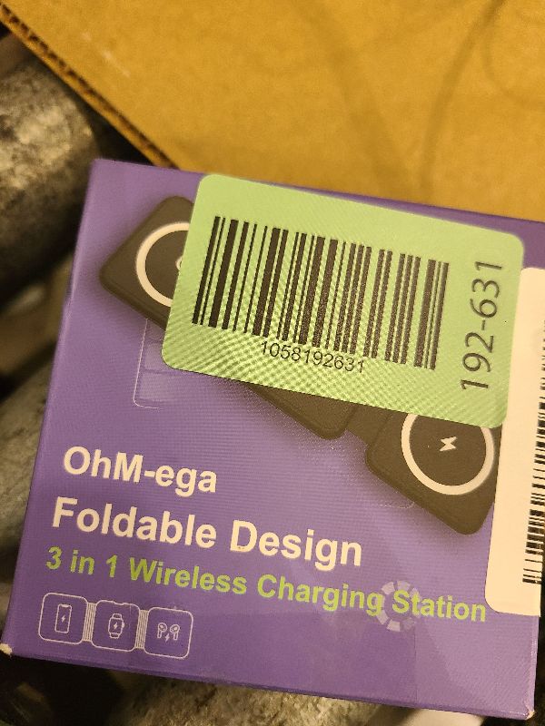 Photo 1 of 3 in 1 Charging Station for Apple Devices, Foldable Charger for iPhone, 15W Qi Certified Wireless Charger for Multiple Devices, Compactible for iPhone 16 15 14 13 12 Pro Max Plus Apple Watch (Black)